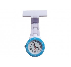 Montre Swatch Infirmière Blanche cadre Bleu Clair