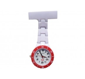 Montre Swatch Infirmière Blanche cadre Rouge