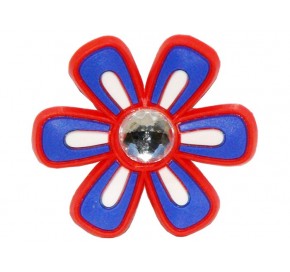 Pin's, Pin'zz Fleur Diamant Bleu Rouge