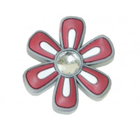 Pin's, Pin'zz Fleur Diamant Gris Rouge